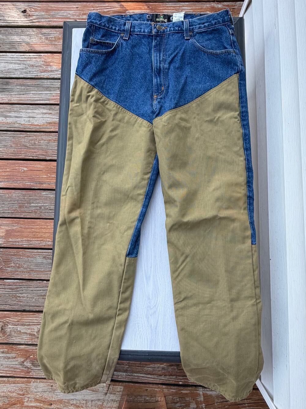 RedHead Mens Upland Field Hunting Pants 36x34 Denim Canvas Brush Briar Jeans VTG
